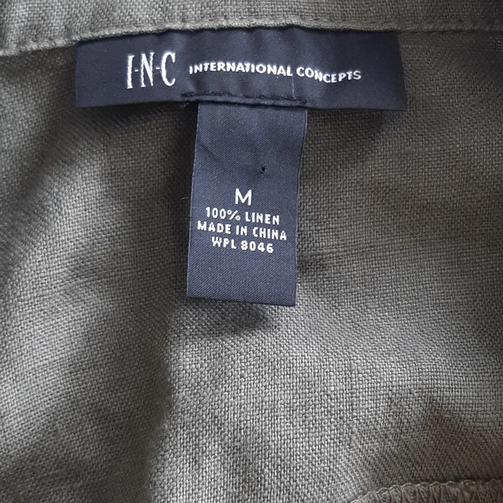 100% linen military utilityjacket great shape by inc internationa… - Picture 5 of 5